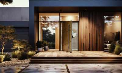 Drzwi zewnętrzne z przesuniętą osią obrotu